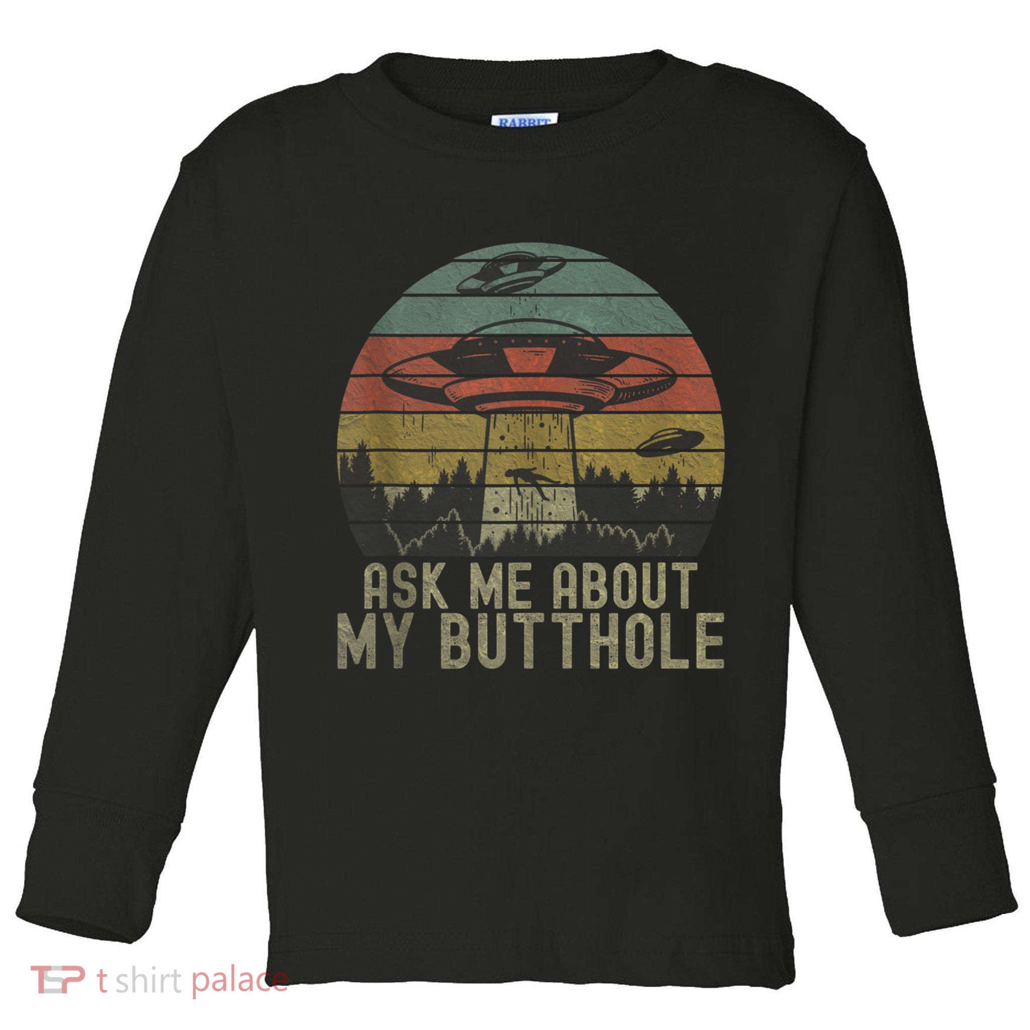 Ask Me About My Butthole Funny Retro Vintage Sunset Toddler Long Sleeve Shirt