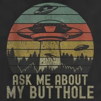 Ask Me About My Butthole Funny Retro Vintage Sunset Golf Towel