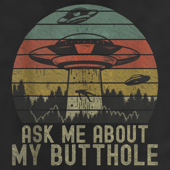 Ask Me About My Butthole Funny Retro Vintage Sunset Golf Towel