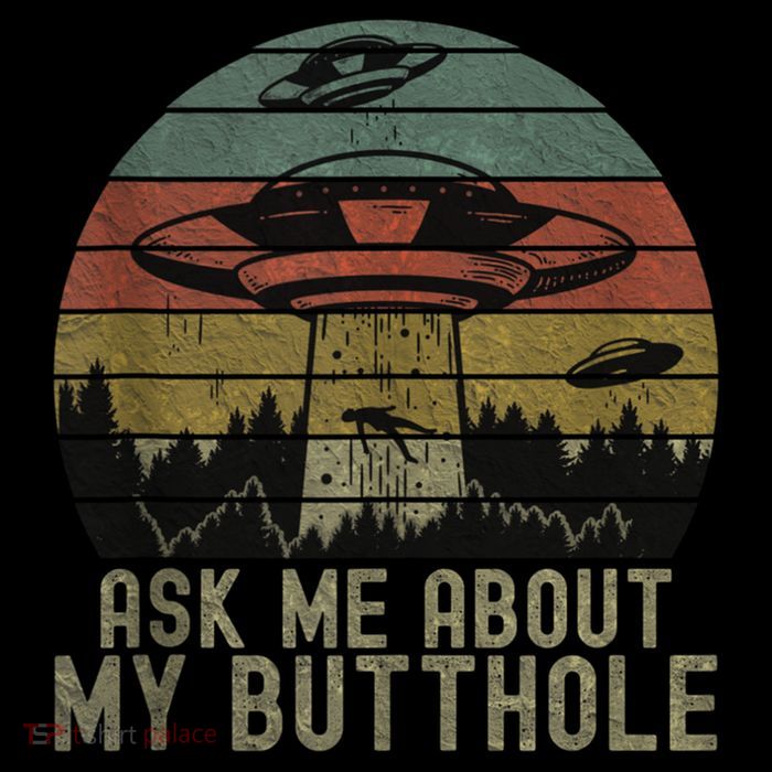 Ask Me About My Butthole Funny Retro Vintage Sunset Womens T-Shirt