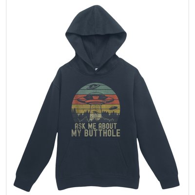 Ask Me About My Butthole Funny Retro Vintage Sunset Urban Pullover Hoodie