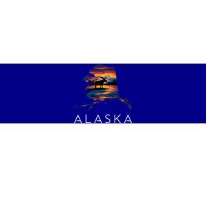 Alaskan Moose Animal Alaska Map Bumper Sticker