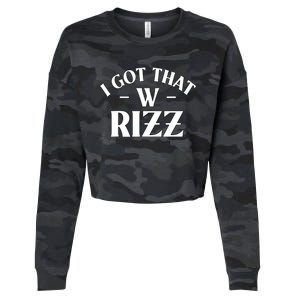 Ask Me About My Rizz I Got That W Rizz Funny Ironic Meme Cropped Pullover Crew