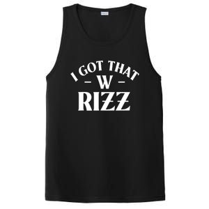 Ask Me About My Rizz I Got That W Rizz Funny Ironic Meme PosiCharge Competitor Tank