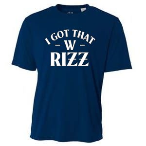 Ask Me About My Rizz I Got That W Rizz Funny Ironic Meme Cooling Performance Crew T-Shirt