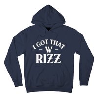 Ask Me About My Rizz I Got That W Rizz Funny Ironic Meme Hoodie