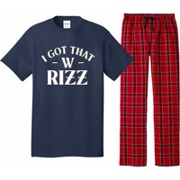 Ask Me About My Rizz I Got That W Rizz Funny Ironic Meme Pajama Set