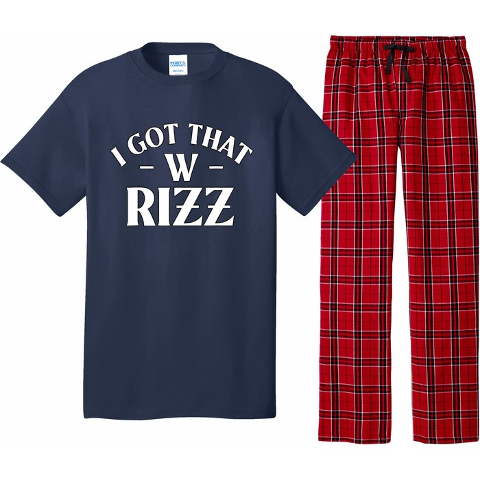 Ask Me About My Rizz I Got That W Rizz Funny Ironic Meme Pajama Set