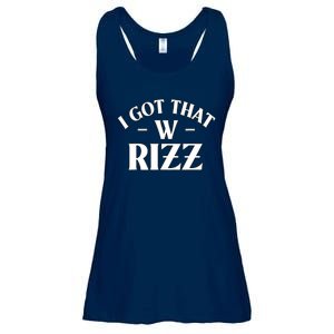 Ask Me About My Rizz I Got That W Rizz Funny Ironic Meme Ladies Essential Flowy Tank