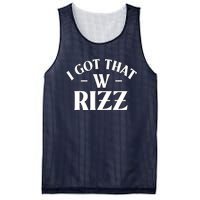 Ask Me About My Rizz I Got That W Rizz Funny Ironic Meme Mesh Reversible Basketball Jersey Tank