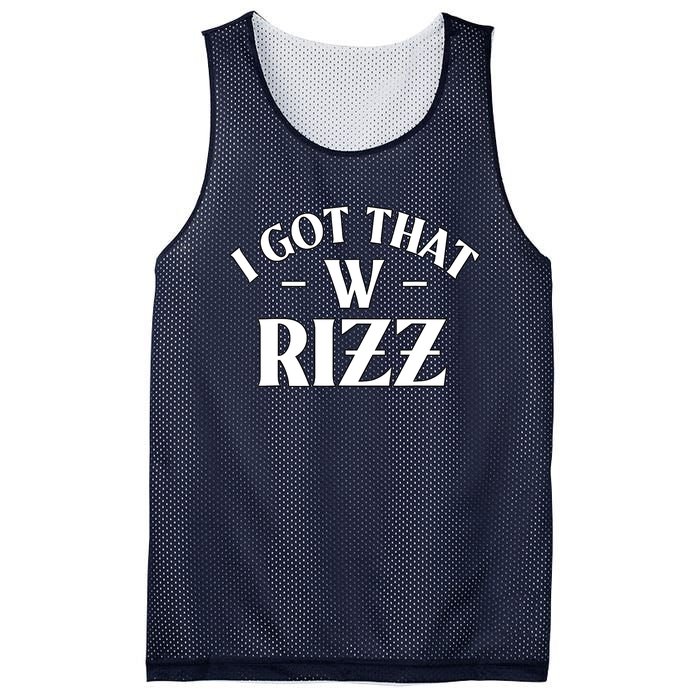 Ask Me About My Rizz I Got That W Rizz Funny Ironic Meme Mesh Reversible Basketball Jersey Tank