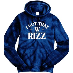 Ask Me About My Rizz I Got That W Rizz Funny Ironic Meme Tie Dye Hoodie