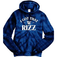 Ask Me About My Rizz I Got That W Rizz Funny Ironic Meme Tie Dye Hoodie