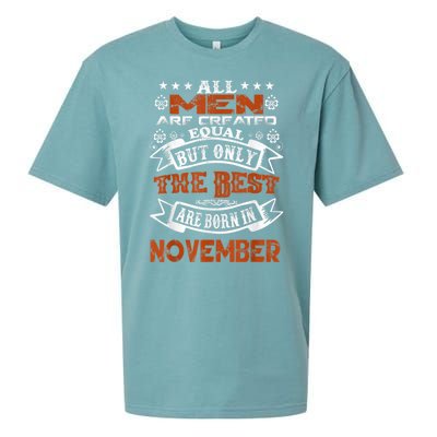 All M.En Are Created Equal But The Best Are Born In November Sueded Cloud Jersey T-Shirt