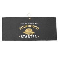 Ask Me About My Sourdough Starter Bread Baking Baker Bakery Large Microfiber Waffle Golf Towel