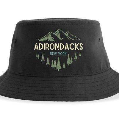 Adirondack Mountains Adirondacks New York Vintage Retro Sustainable Bucket Hat
