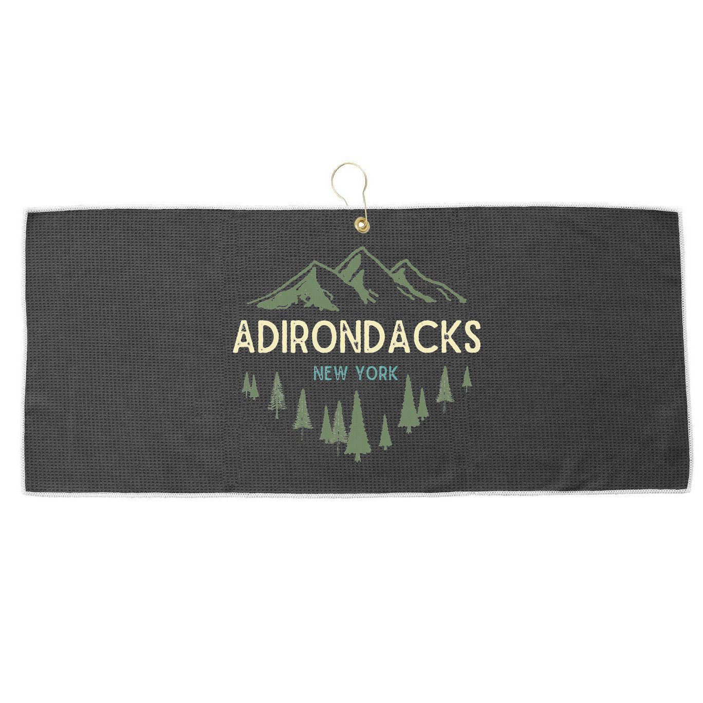 Adirondack Mountains Adirondacks New York Vintage Retro Large Microfiber Waffle Golf Towel