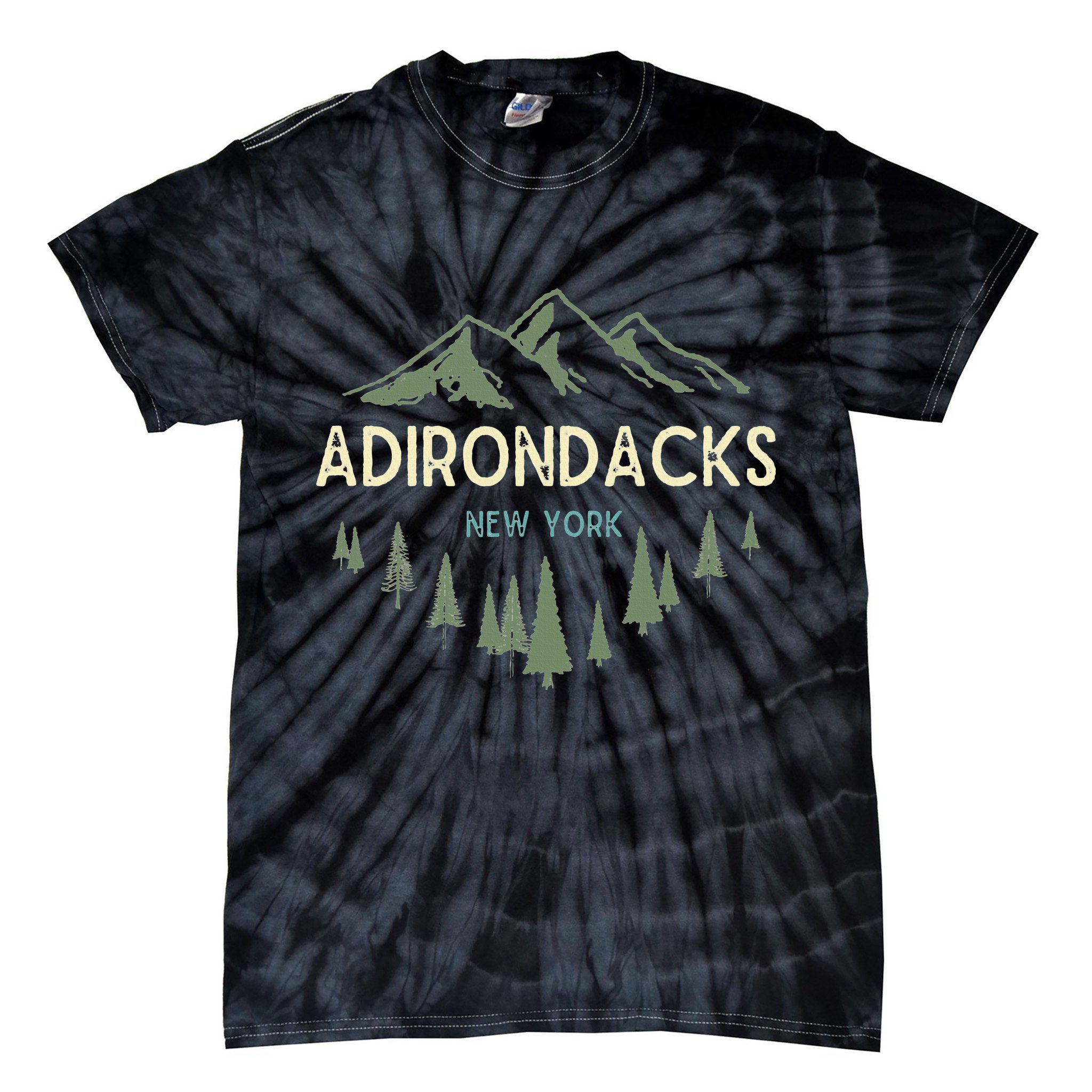 Adirondack Mountains Adirondacks New York Vintage Retro Tie-Dye T-Shirt