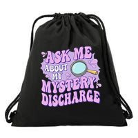 Ask Me About My Sarcastic Mystery Discharge Drawstring Bag