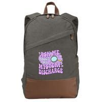 Ask Me About My Sarcastic Mystery Discharge Cotton Canvas Backpack