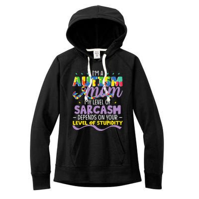 Autism Mom Awareness funny support month Women's Fleece Hoodie