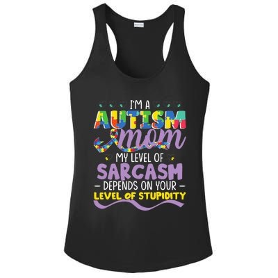 Autism Mom Awareness funny support month Ladies PosiCharge Competitor Racerback Tank