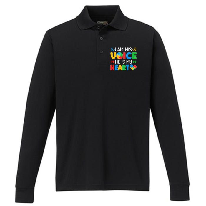 Autistic Mom Autistic Dad Autism Awareness Month Performance Long Sleeve Polo