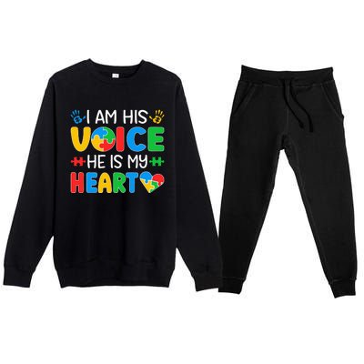 Autistic Mom Autistic Dad Autism Awareness Month Premium Crewneck Sweatsuit Set