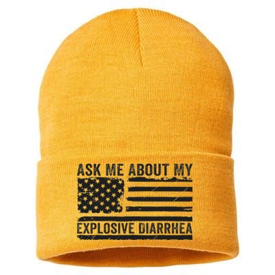 Ask Me About My Explosive Diarrhea Sustainable Knit Beanie