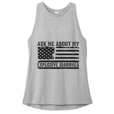 Ask Me About My Explosive Diarrhea Ladies PosiCharge Tri-Blend Wicking Tank