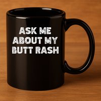 Ask Me About My Butt Rash Embarrassing Bachelor Party 11oz C Handle Ceramic Mug