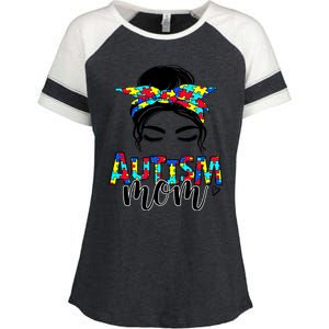 Autism Mom Autism Awareness Autism Mother Support Meaningful Gift Enza Ladies Jersey Colorblock Tee