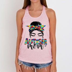 Autism Mom Autism Awareness Autism Mother Support Meaningful Gift Women's Knotted Racerback Tank