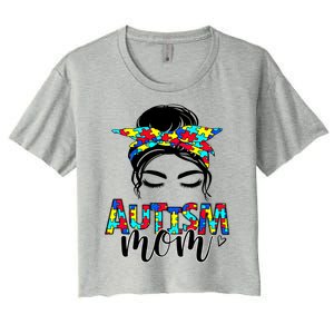 Autism Mom Autism Awareness Autism Mother Support Meaningful Gift Women's Crop Top Tee