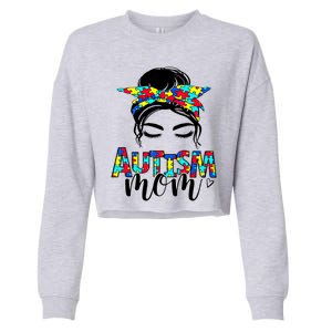 Autism Mom Autism Awareness Autism Mother Support Meaningful Gift Cropped Pullover Crew