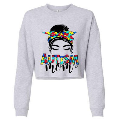 Autism Mom Autism Awareness Autism Mother Support Meaningful Gift Cropped Pullover Crew