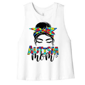 Autism Mom Autism Awareness Autism Mother Support Meaningful Gift Women's Racerback Cropped Tank