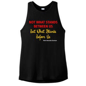 Amanda Gorman Poet What Stands Before Us Ladies PosiCharge Tri-Blend Wicking Tank