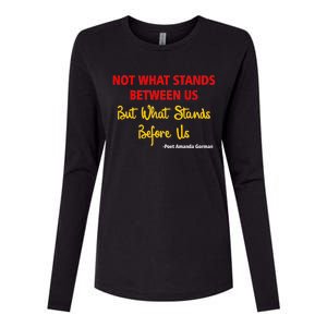 Amanda Gorman Poet What Stands Before Us Womens Cotton Relaxed Long Sleeve T-Shirt