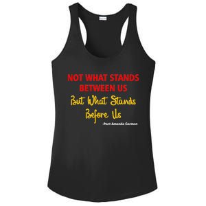 Amanda Gorman Poet What Stands Before Us Ladies PosiCharge Competitor Racerback Tank