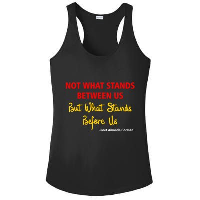 Amanda Gorman Poet What Stands Before Us Ladies PosiCharge Competitor Racerback Tank