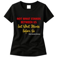 Amanda Gorman Poet What Stands Before Us Womens T-Shirt