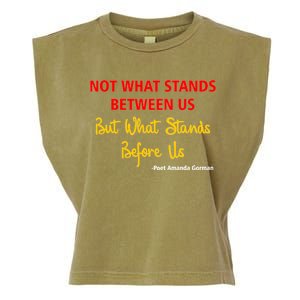 Amanda Gorman Poet What Stands Before Us Garment-Dyed Women's Muscle Tee