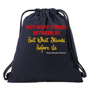 Amanda Gorman Poet What Stands Before Us Drawstring Bag