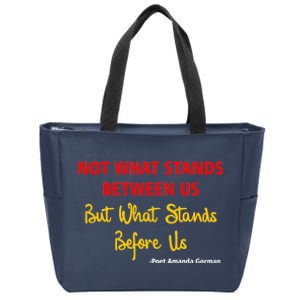 Amanda Gorman Poet What Stands Before Us Zip Tote Bag