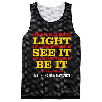Amanda Gorman There Is Always Light Be It Inauguration Day 2021 Mesh Reversible Basketball Jersey Tank