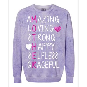 Amazing Loving Strong Happy Mother Colorblast Crewneck Sweatshirt