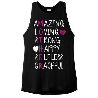 Amazing Loving Strong Happy Mother Ladies PosiCharge Tri-Blend Wicking Tank