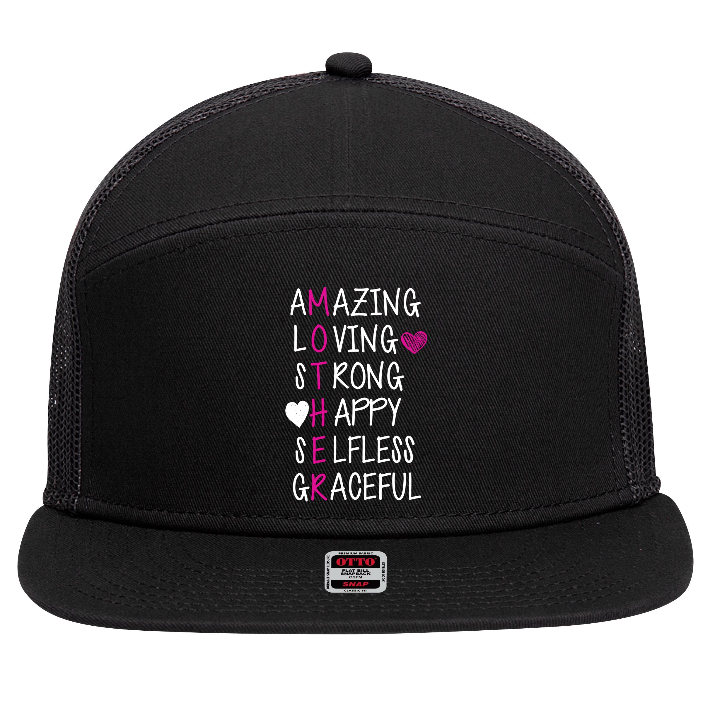 Amazing Loving Strong Happy Mother 7 Panel Mesh Trucker Snapback Hat