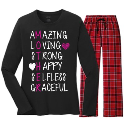 Amazing Loving Strong Happy Mother Women's Long Sleeve Flannel Pajama Set 